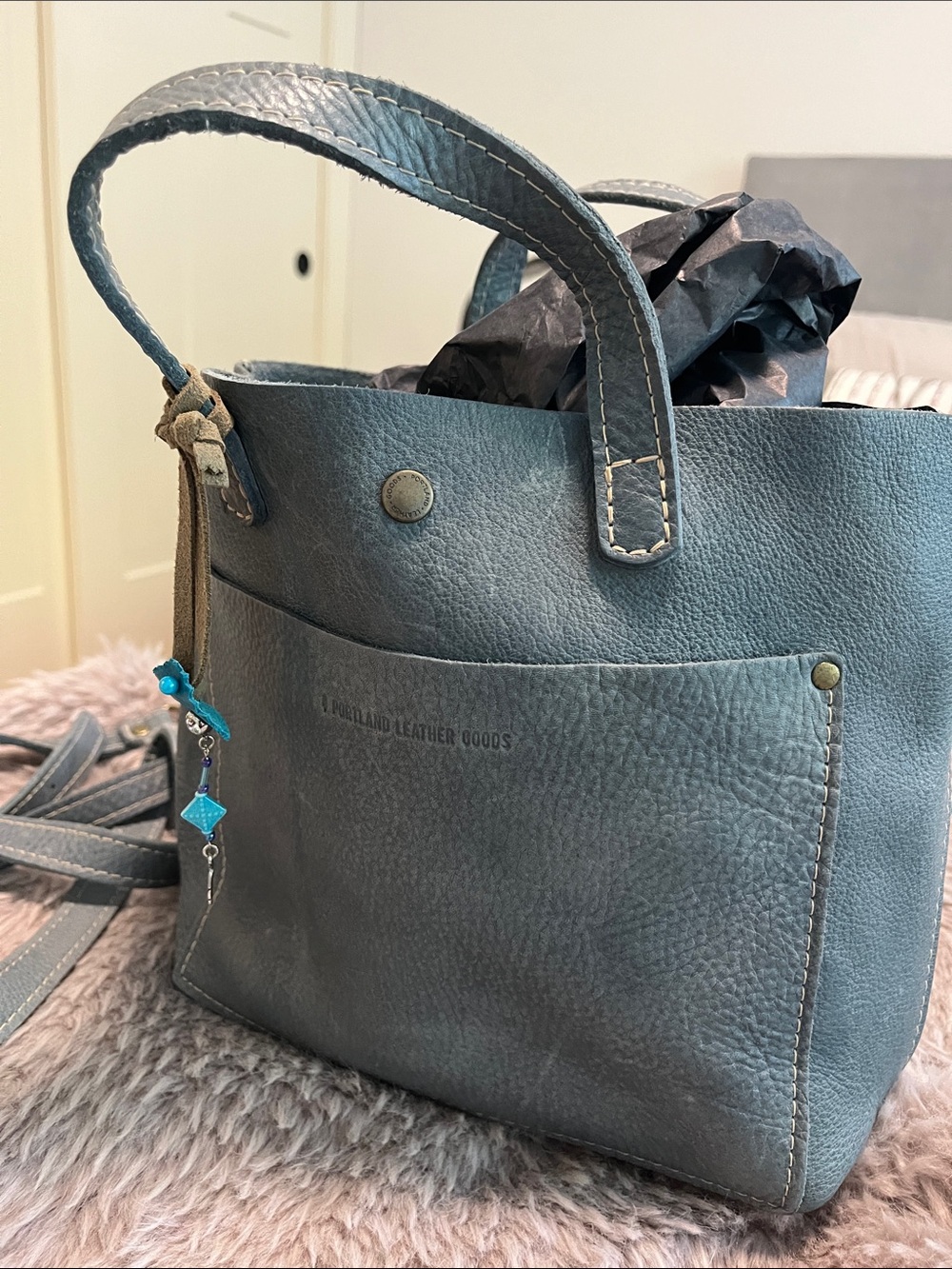 Portland Leather Slate Blue Everyday Tote